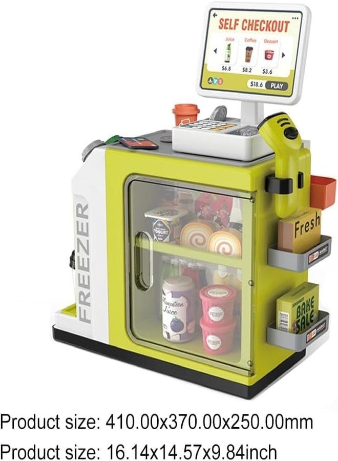 SKYBUCKET Cash Register Playsetor Kidsini Supermarket Cashier with Sound, Light, and Play Foods Toys to Play - Image 2